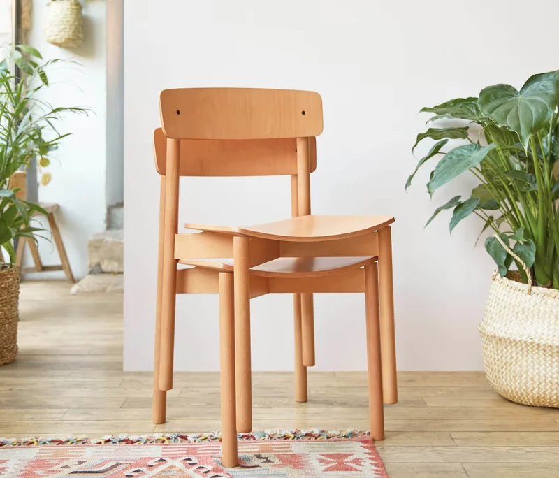 Chaise en bois massif MAIA (lot de 2)
