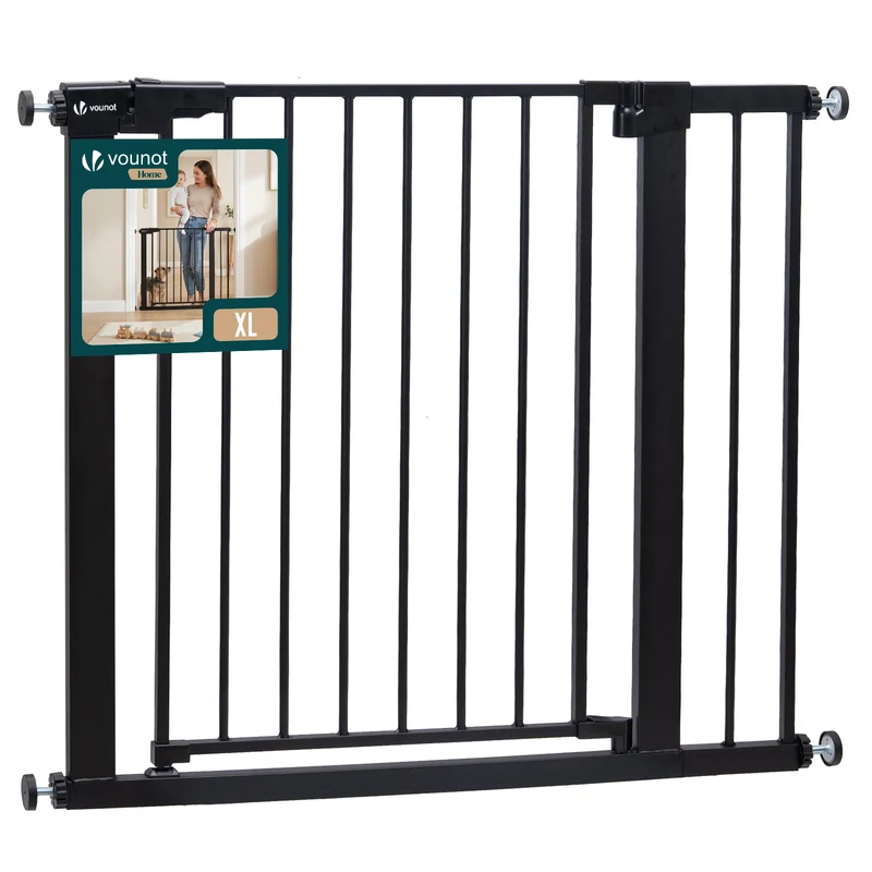 Barriere de securite a pression sans percage Largeur 89-96cm Metal noir
