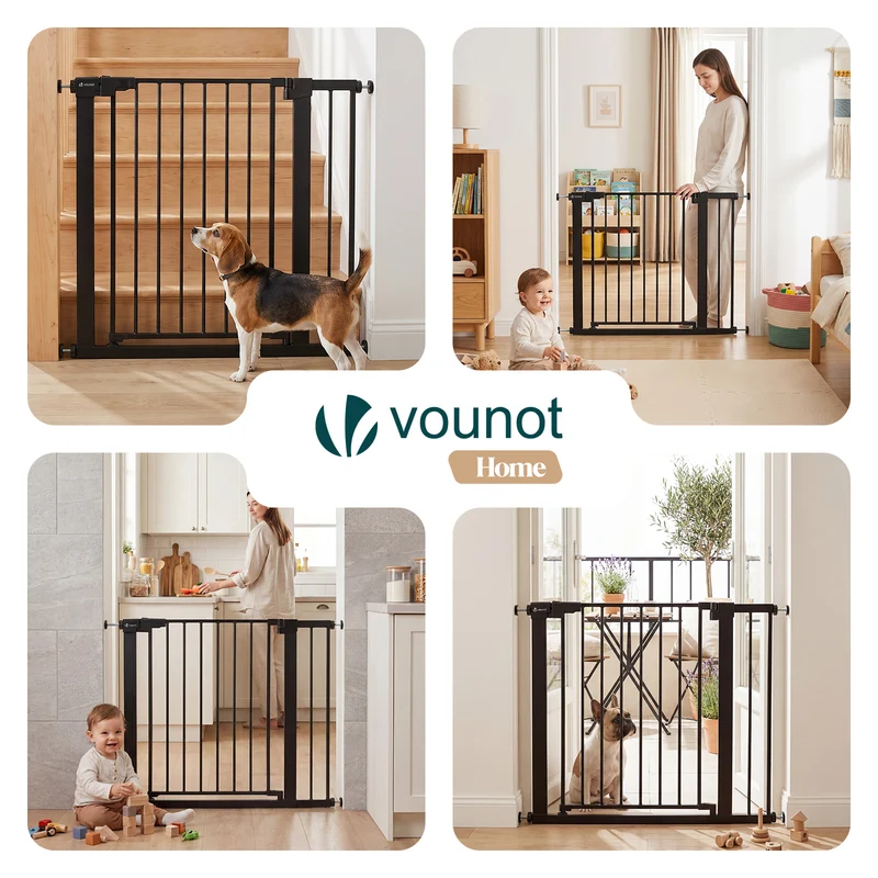 Barriere de securite a pression sans percage Largeur 89-96cm Metal noir