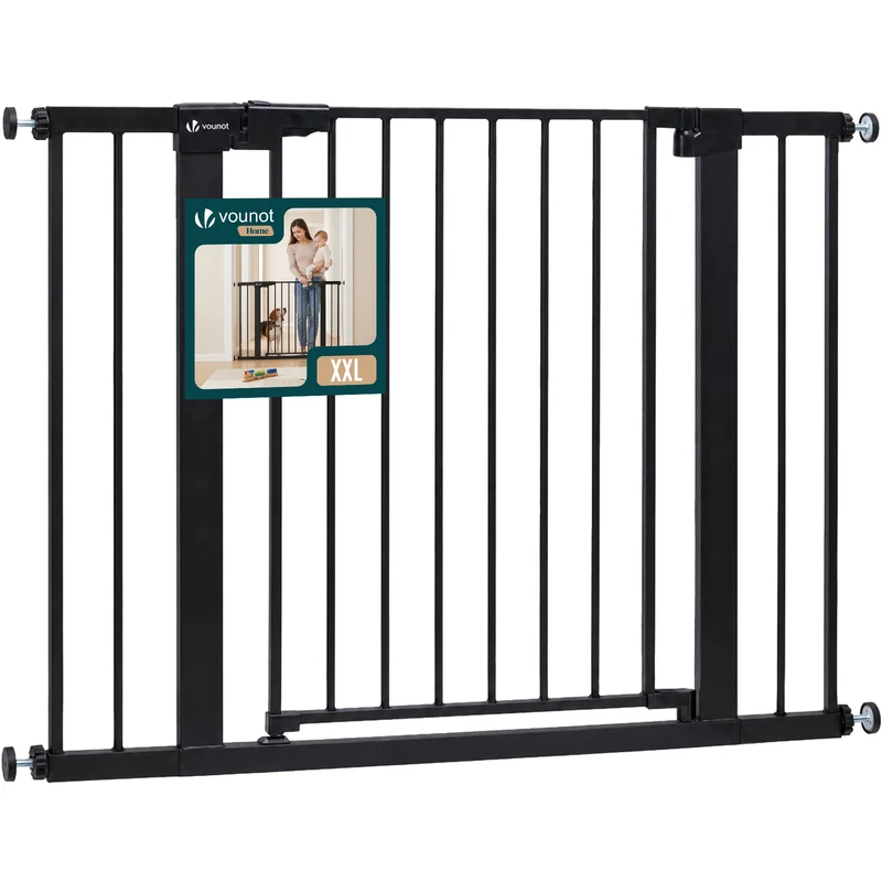 Barriere de securite a pression sans percage Largeur 103-110cm Metal noir