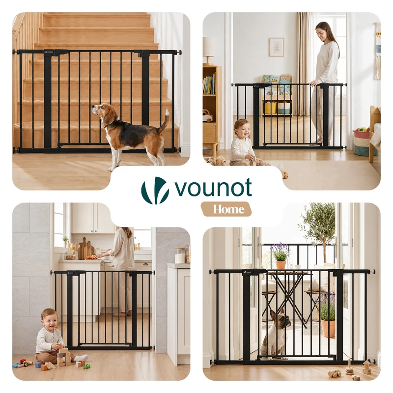 Barriere de securite a pression sans percage Largeur 103-110cm Metal noir